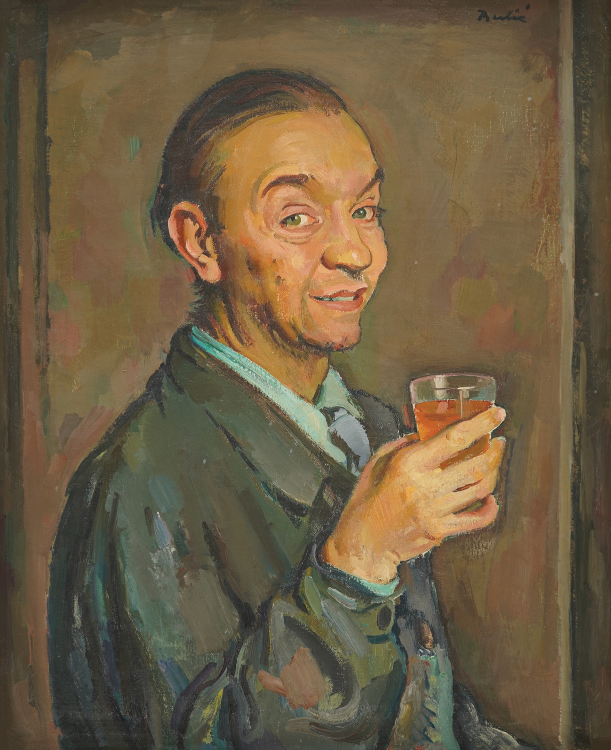 Bruno Bulic | Cheers! (Self-portrait) [1945 (Circa 17) | MutualArt