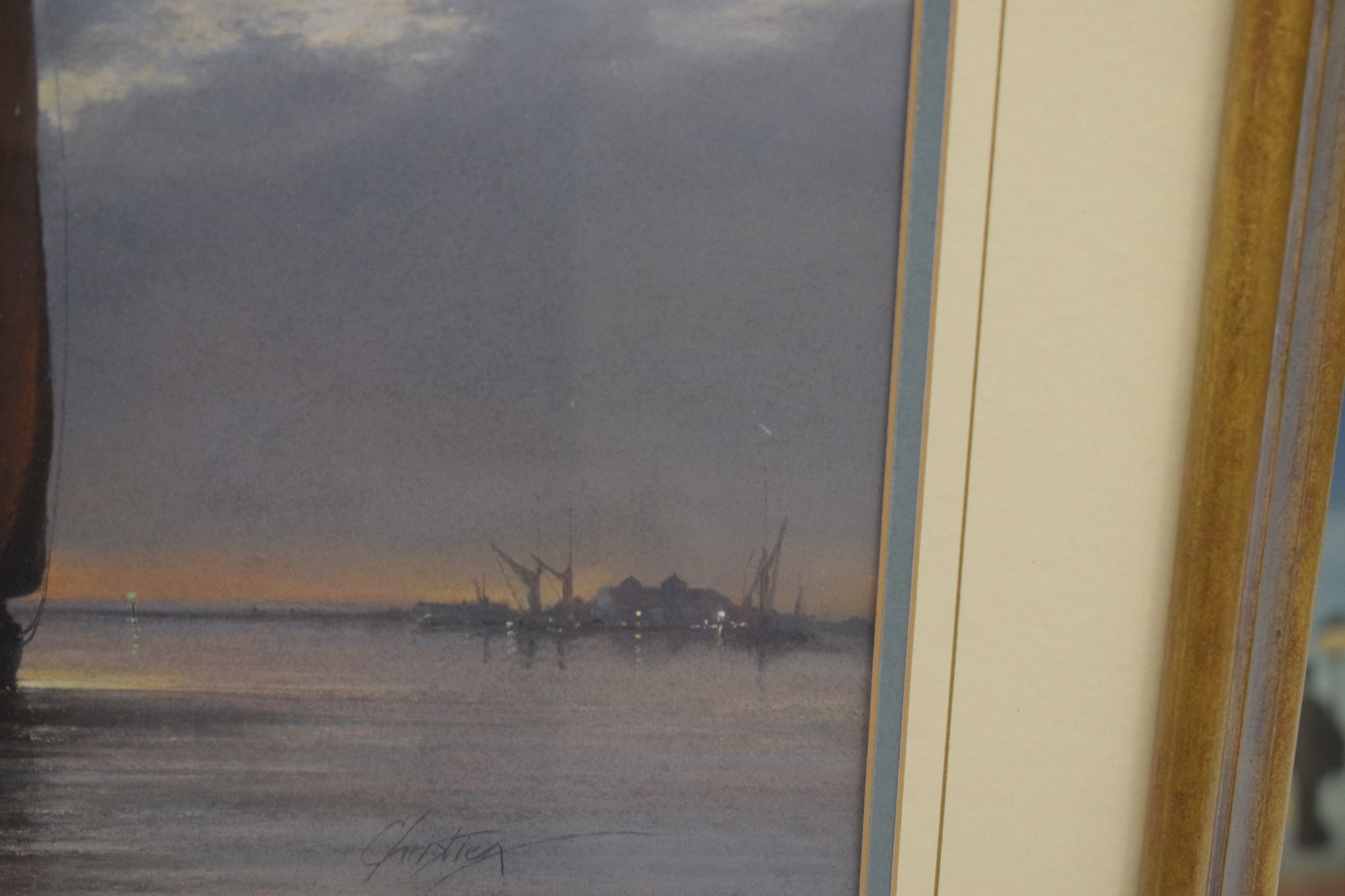 Artwork by Christine Slade, Thames Barges, East Anglia, Made of Pastel