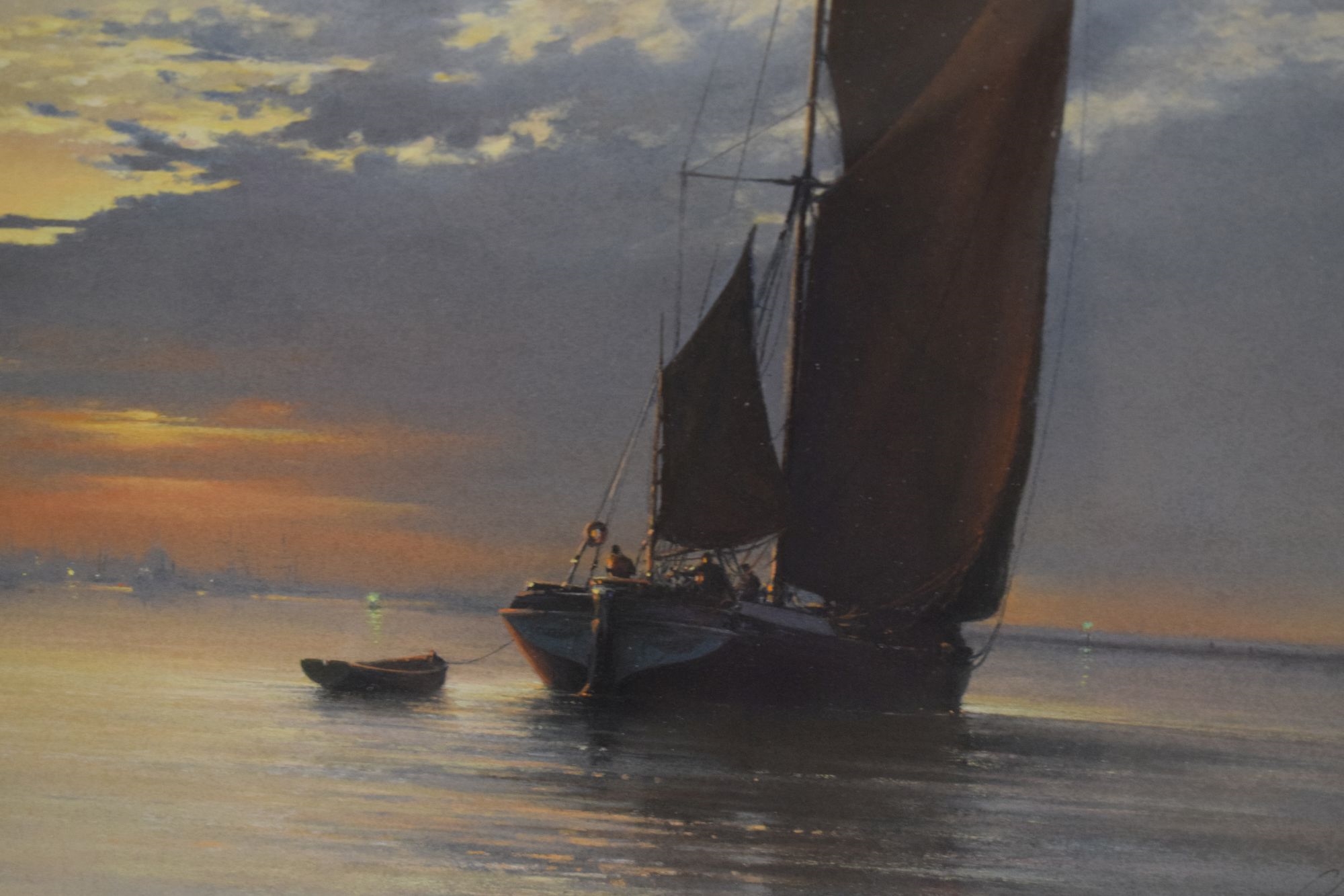 Artwork by Christine Slade, Thames Barges, East Anglia, Made of Pastel