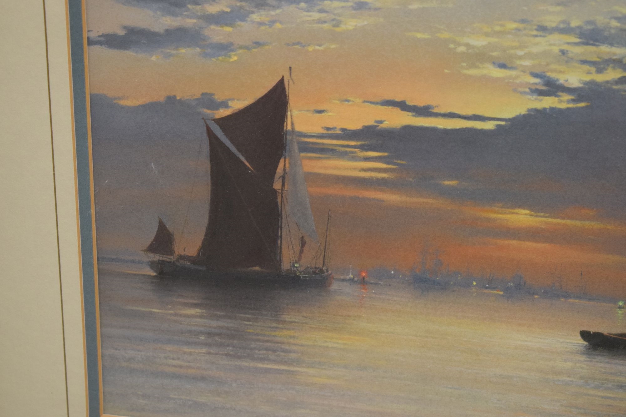 Artwork by Christine Slade, Thames Barges, East Anglia, Made of Pastel