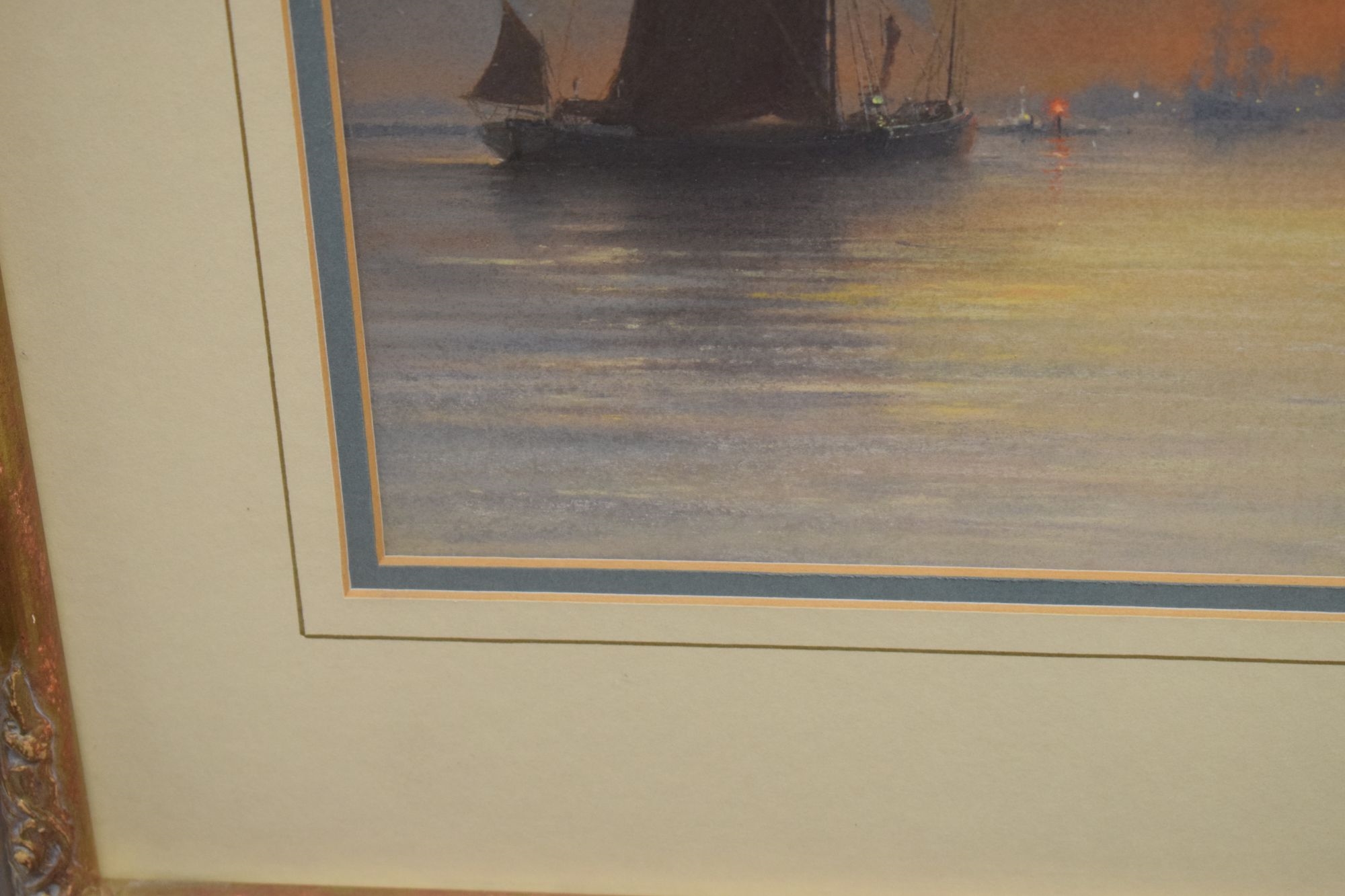 Artwork by Christine Slade, Thames Barges, East Anglia, Made of Pastel