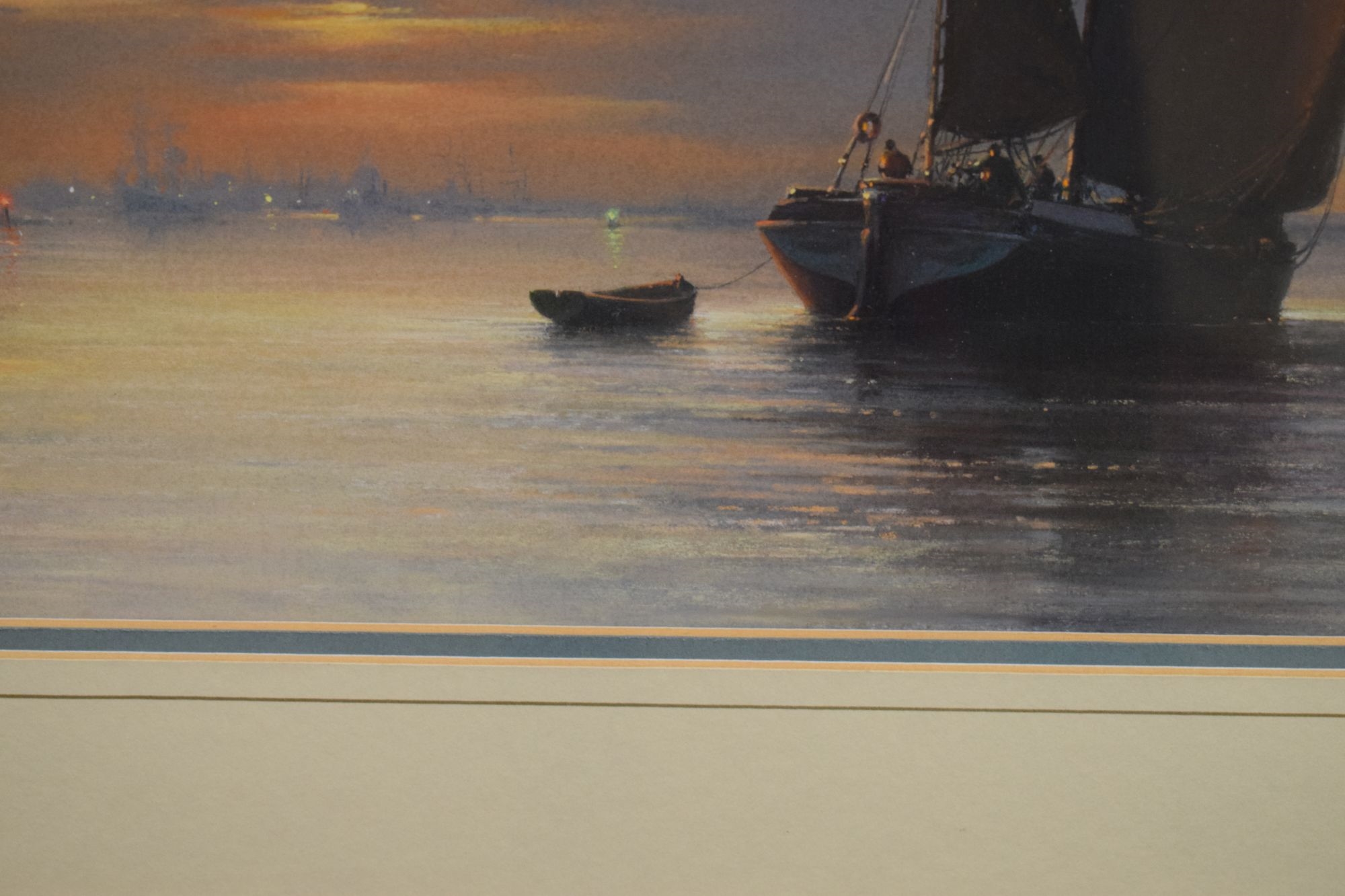 Artwork by Christine Slade, Thames Barges, East Anglia, Made of Pastel