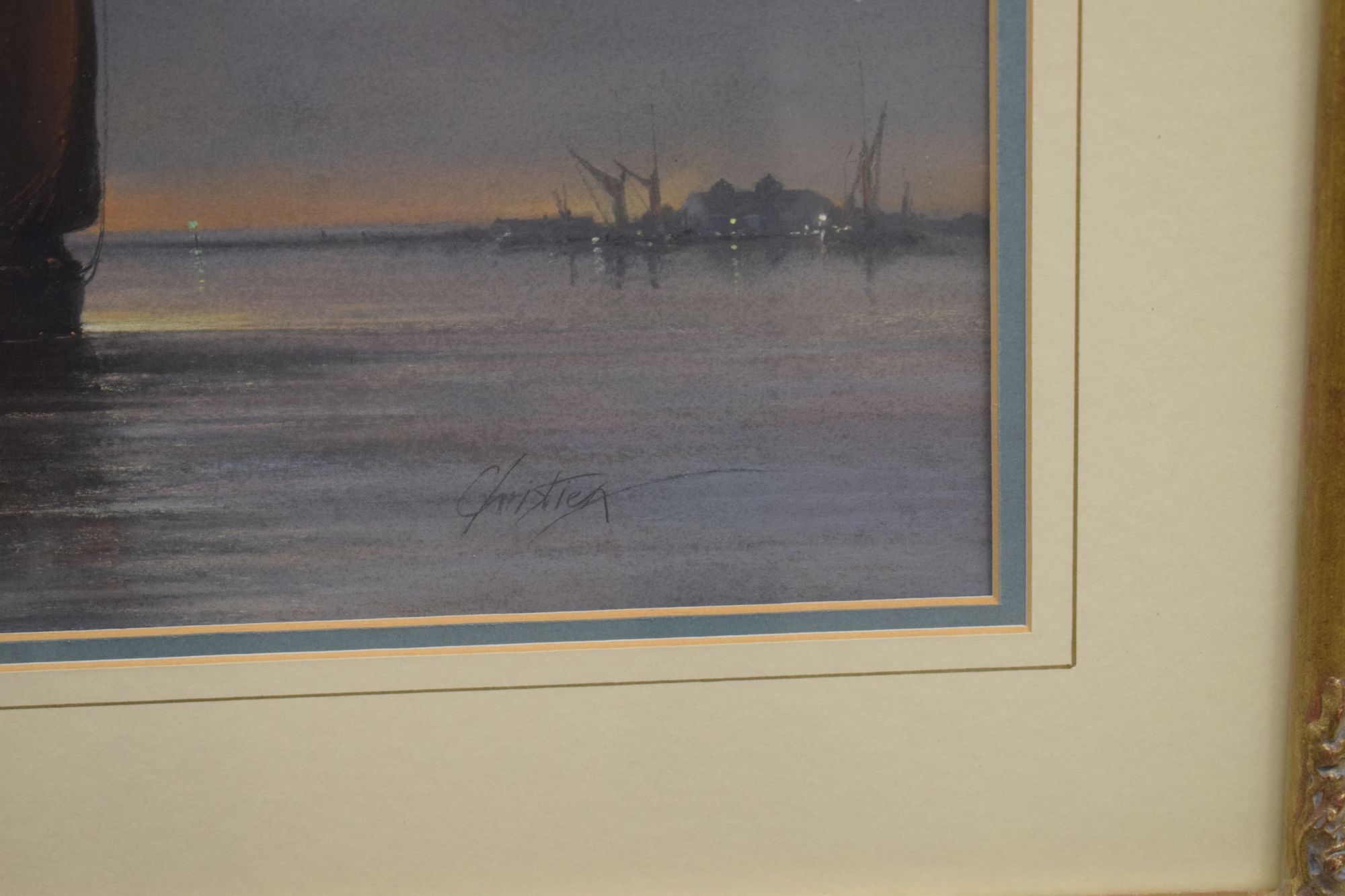 Artwork by Christine Slade, Thames Barges, East Anglia, Made of Pastel