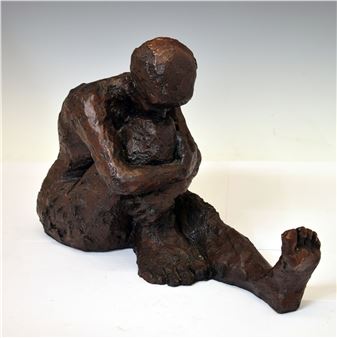 Figure of a seated female in contemplative pose - Carol Peace
