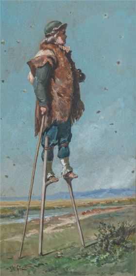 Charles S. Giraud | Landes shepherd on stilts | MutualArt
