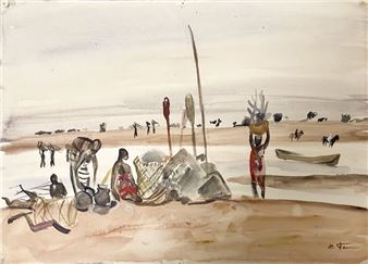 Pêche au bord d'une rivière afr - Lot - Elisabeth Faure