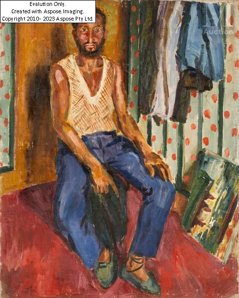 Laszlo Barta | Autoportrait du peintre dans son atelier | MutualArt