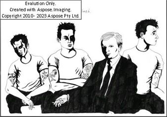 Rum, Sodomy and the Lash, signed and inscribed Neal Fox, ink on paper - Neal Fox