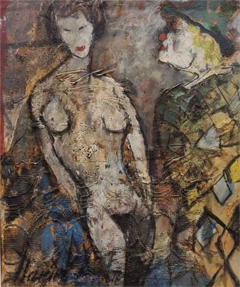 Clown and Naked Damsel - Daniel-Antoine 