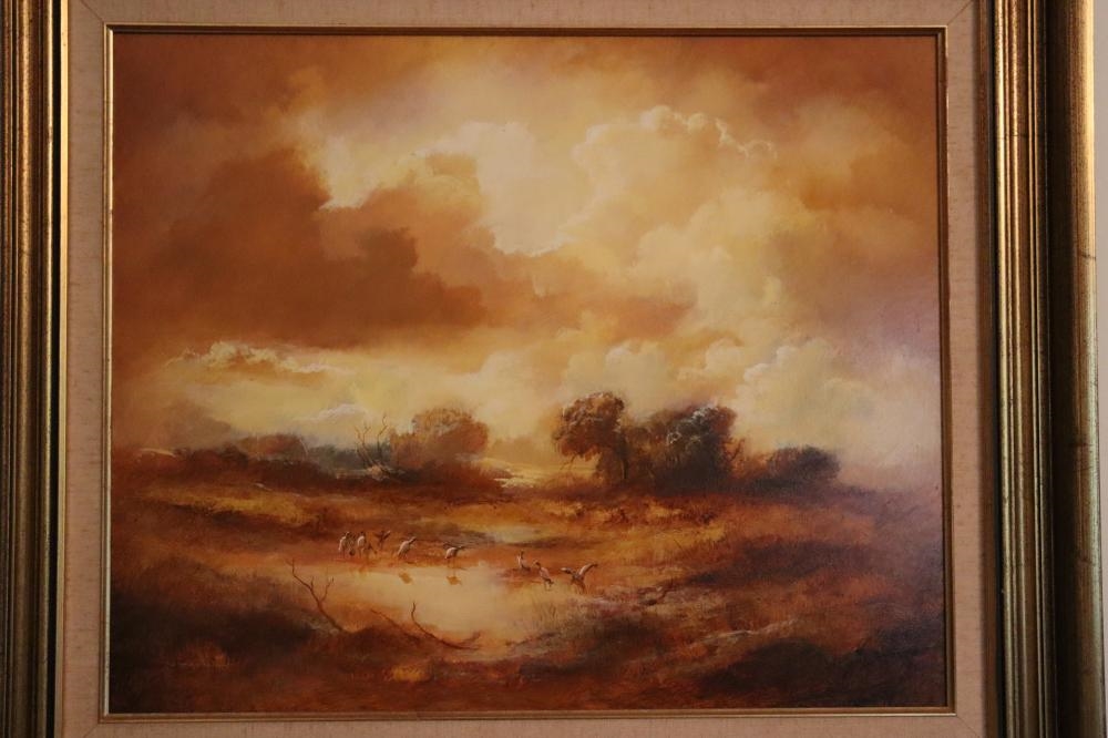 Carl Stringfellow | Water birds landscape (1979) | MutualArt