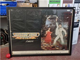 A large original vintage Paramount pictures Corporation presents a Robert Stigwood Production John Travolta and Karen Lynn Gorney &quot;Saturday Night Fever&quot;. Printed by Leonard Ripley & Co. Ltd., Housed in a neat .
MM:cm xcm including frame - Paramount Pictures