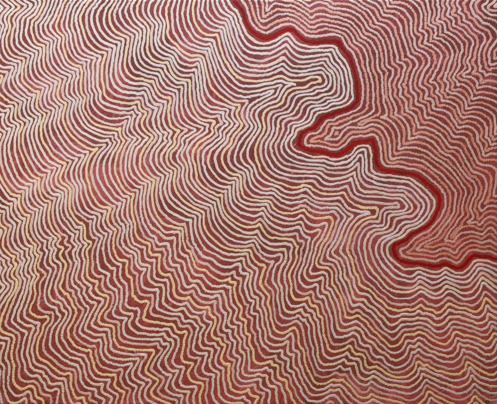 Artwork by Robby Wirramanda, "Walpa- Walking on Country", Made of Acrylic on canvas