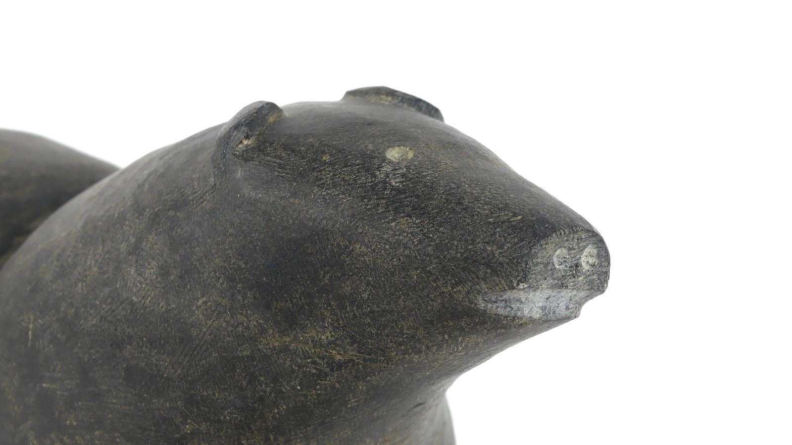 Artwork by Paul Alikiswa, Bear and Seal, Made of Stone sculpture