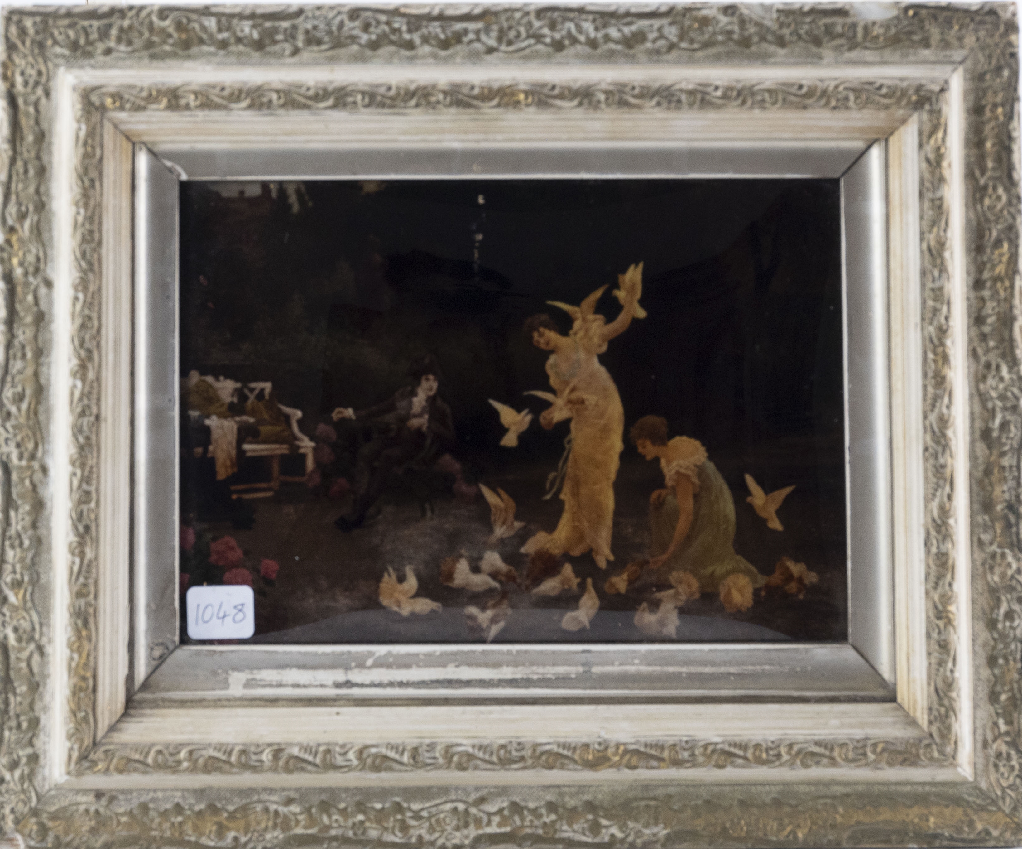 Artwork by Hermann Vogler, Feeding Doves