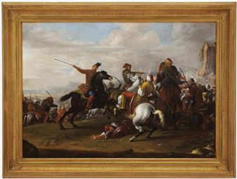Battle Between Cavalries - Johann Philipp Lembke