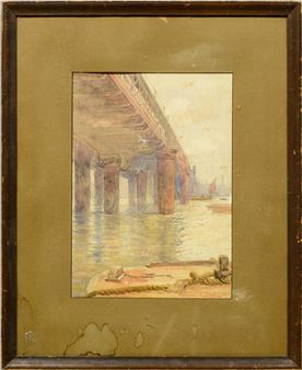 River Flowing Under a Bridge - Elizabeth Drake