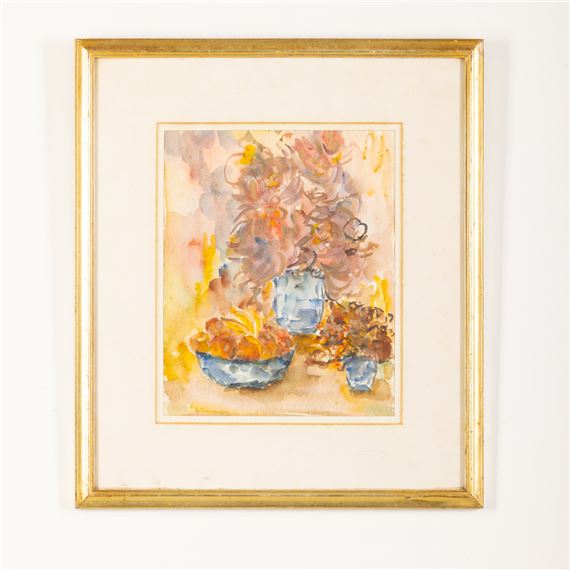 NATUREZA MORTA - TAÇAS COM FLORES by Barros Guedes