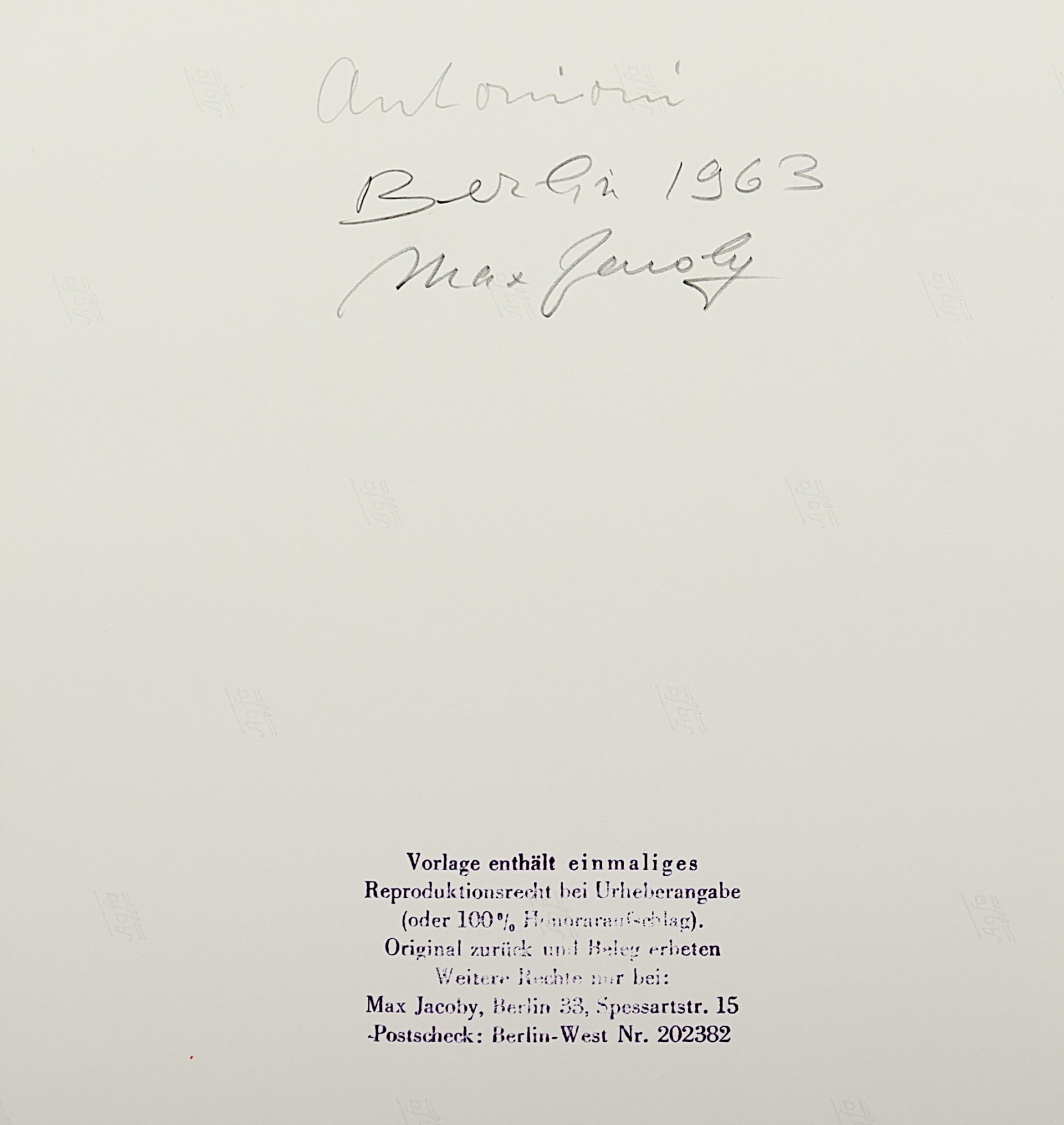 Max Jacoby | Antonioni (1963) | MutualArt