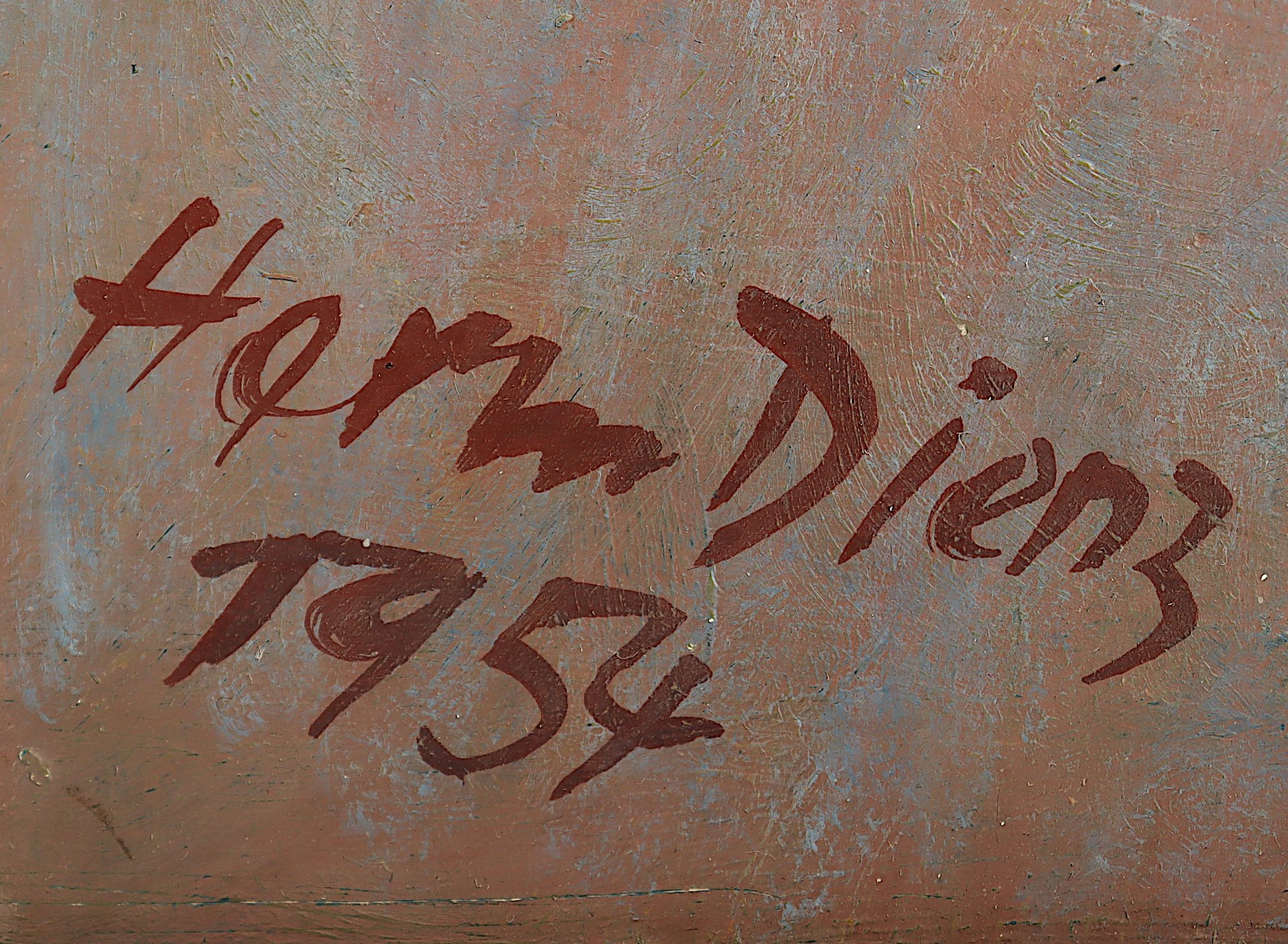 Artwork by Hermann Dienz, "Composition", Made of oil on canvas