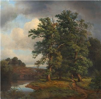 &quot;Landschaft mit Jäger&quot; - Georg-Heinrich Crola