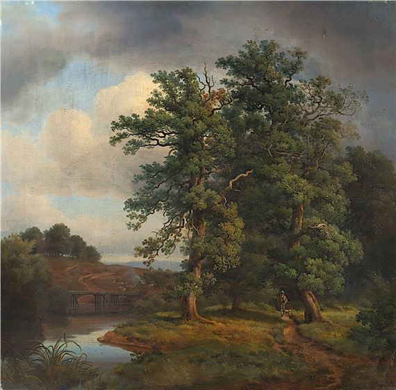 "Landschaft mit Jäger" - Georg-Heinrich Crola