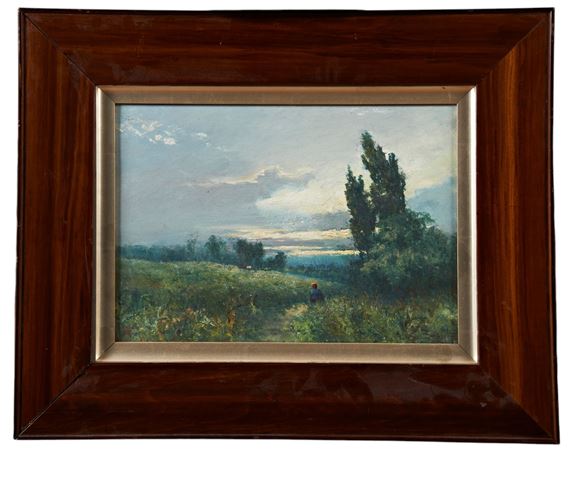 of a figure in red hat on a path by George A. Boyle