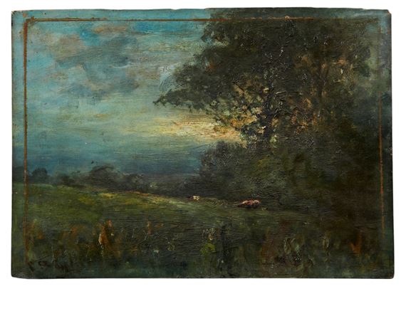 depicting cattle beneath a tree by George A. Boyle