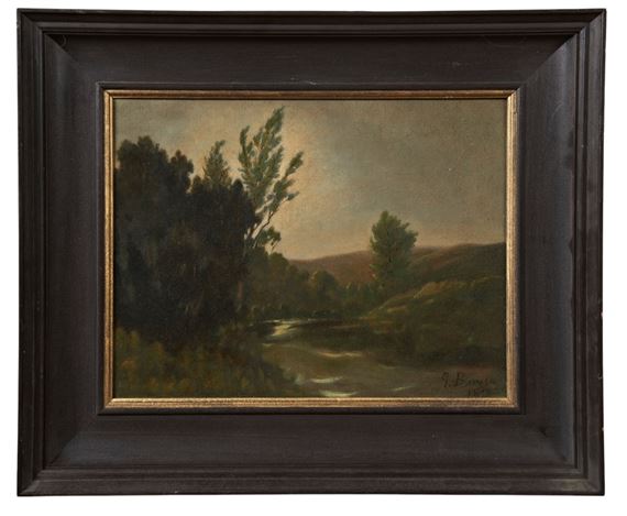 depicting a bend in the river by George A. Boyle, dated 1878