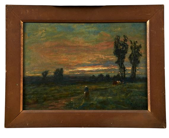 depicting figures in track at dusk by George A. Boyle