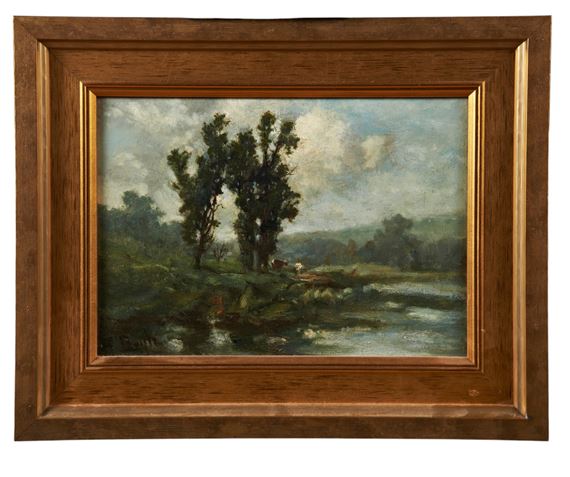 depicting cattle beside a river by George A. Boyle