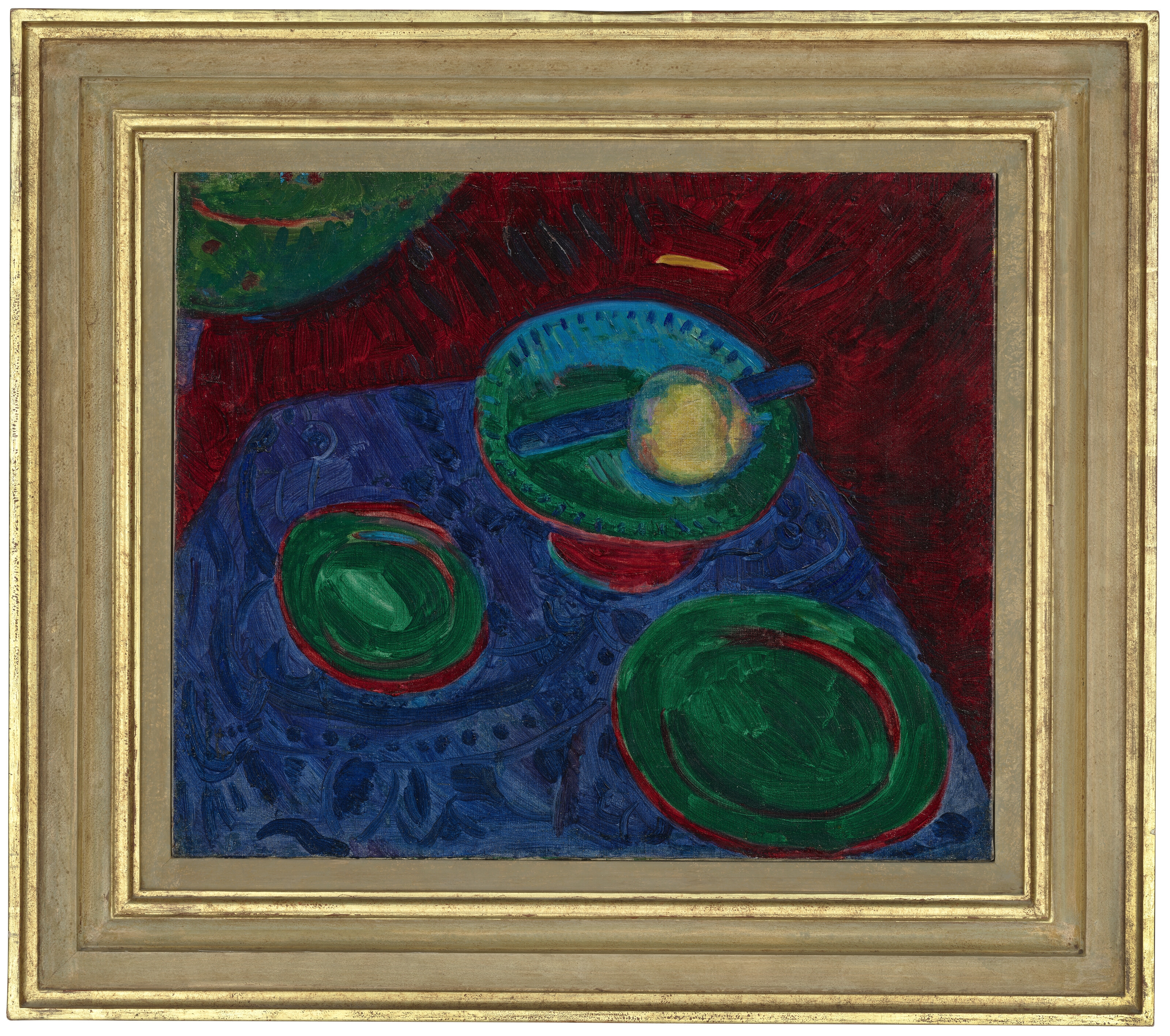 Artwork by Matthew Arnold Bracy Smith, Apple on a Blue Dish, Made of oil on canvas