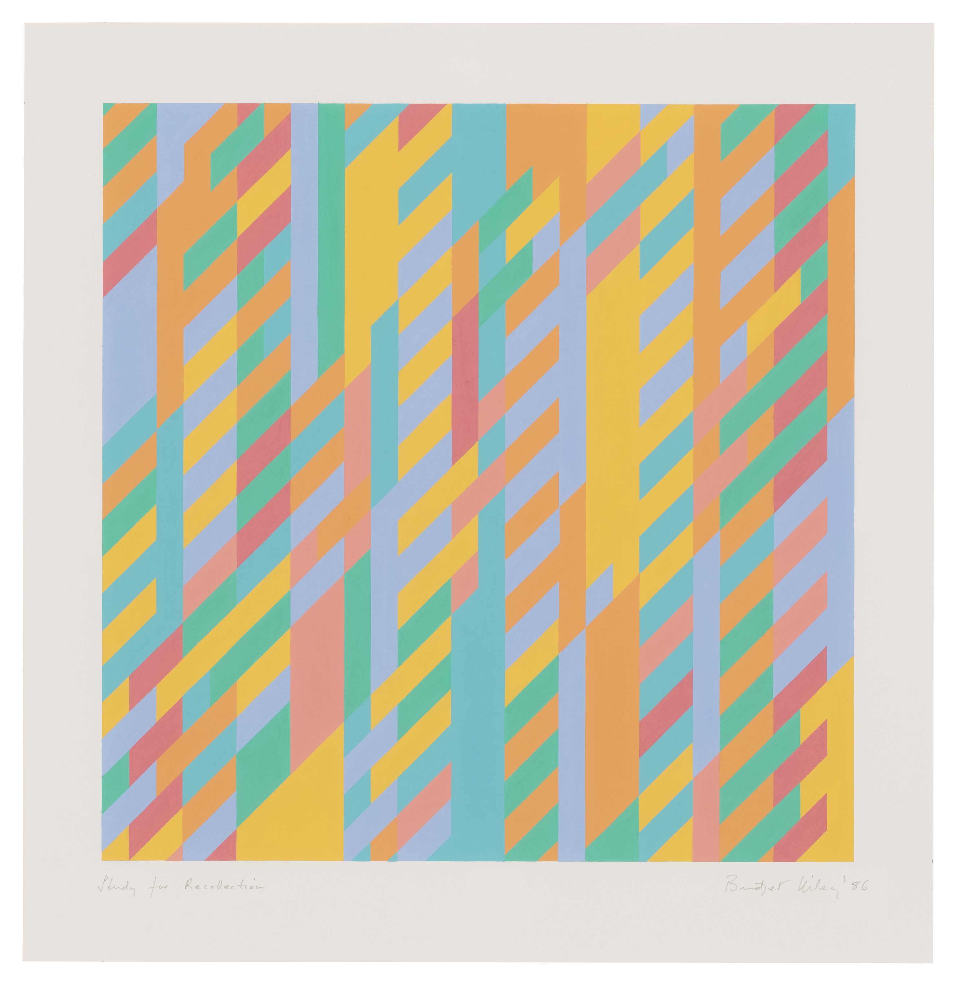 Bridget Riley | Study for Recollection (1986) | MutualArt
