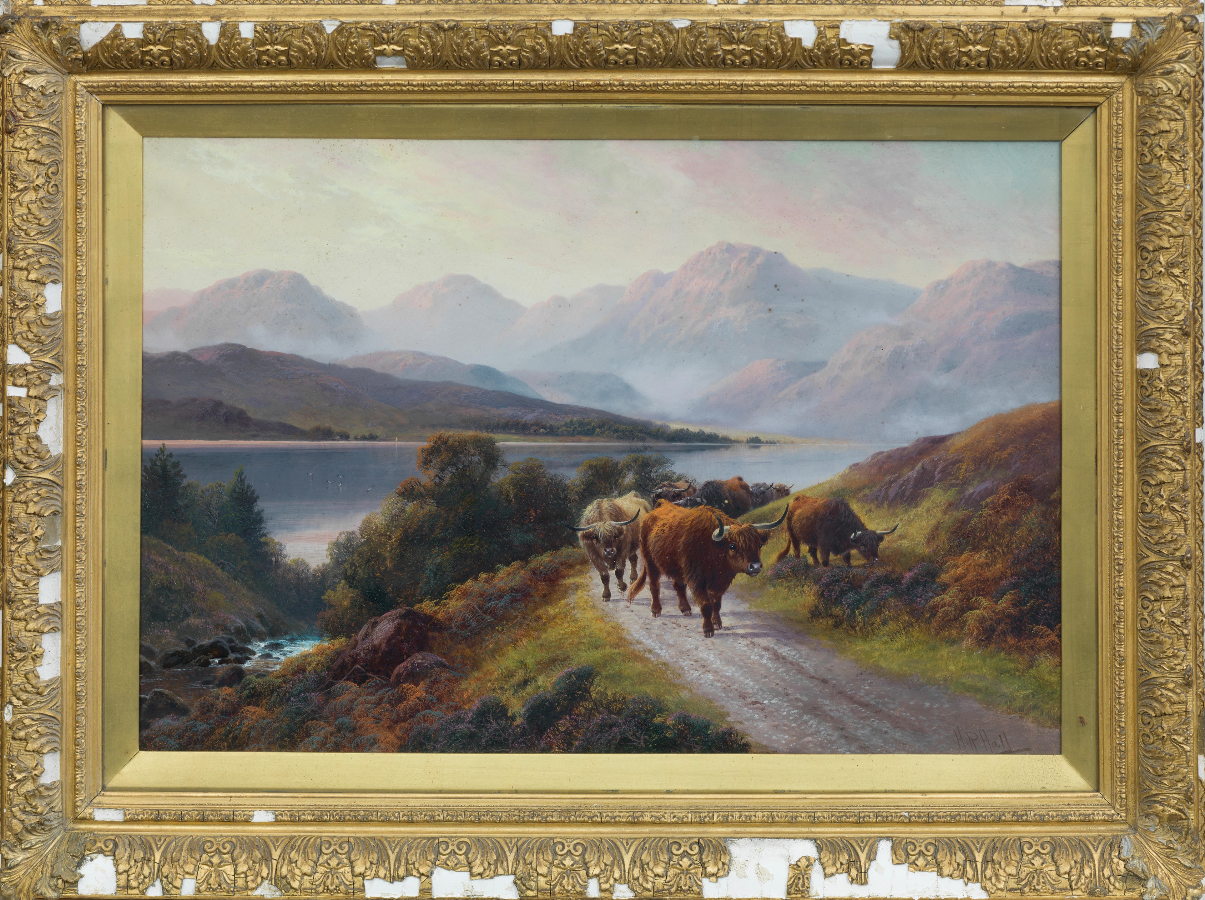 Henry R. Hall | 'Highland Cattle - Head of Loch Lomond (Evening ...