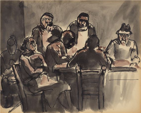 Figures at a Table by Josef Herman