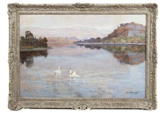 LANDSCAPE WITH SWANS - Colin Gillespie Mitchell