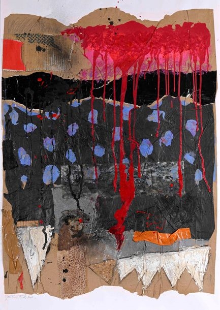 Artwork by Jean-paul Friol, Jean-Paul FRIOL (1948-2011) Untitled Collage, signed and dated 2008 lower left. 108 x 73 cm, Made of Collage