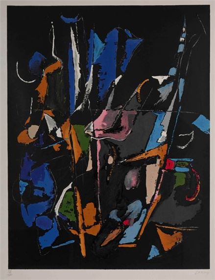 André Lanskoy | André (1902-1976) - Composition sur fond noir