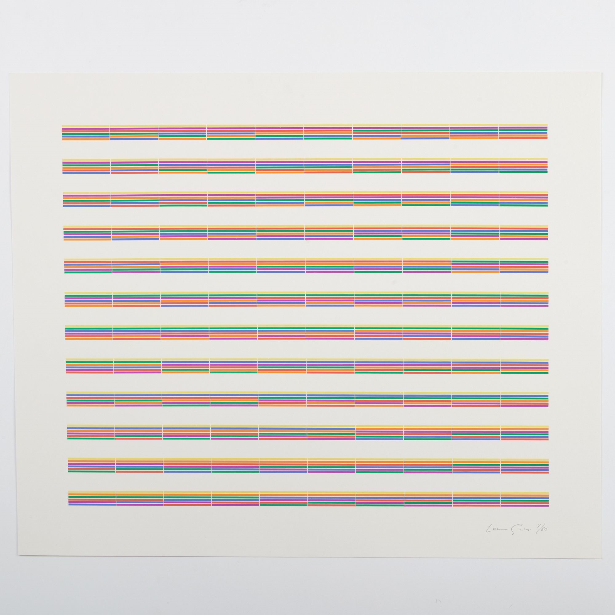 Artwork by Laura Grisi, Stripes, Made of lithographs in colors on smooth wove paper