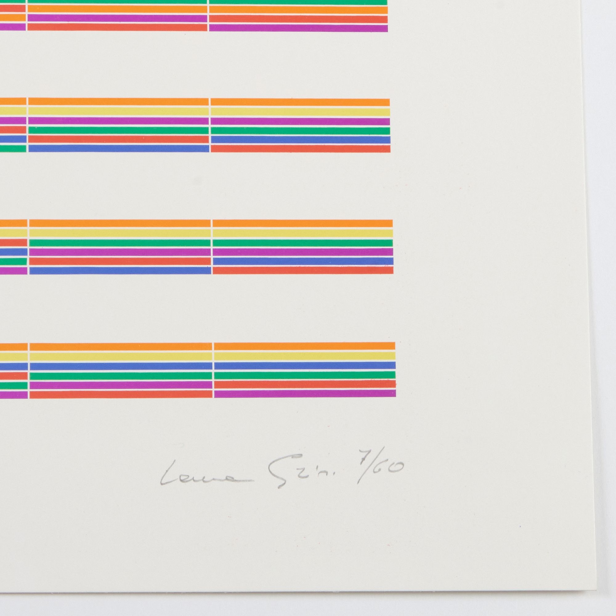 Artwork by Laura Grisi, Stripes, Made of lithographs in colors on smooth wove paper