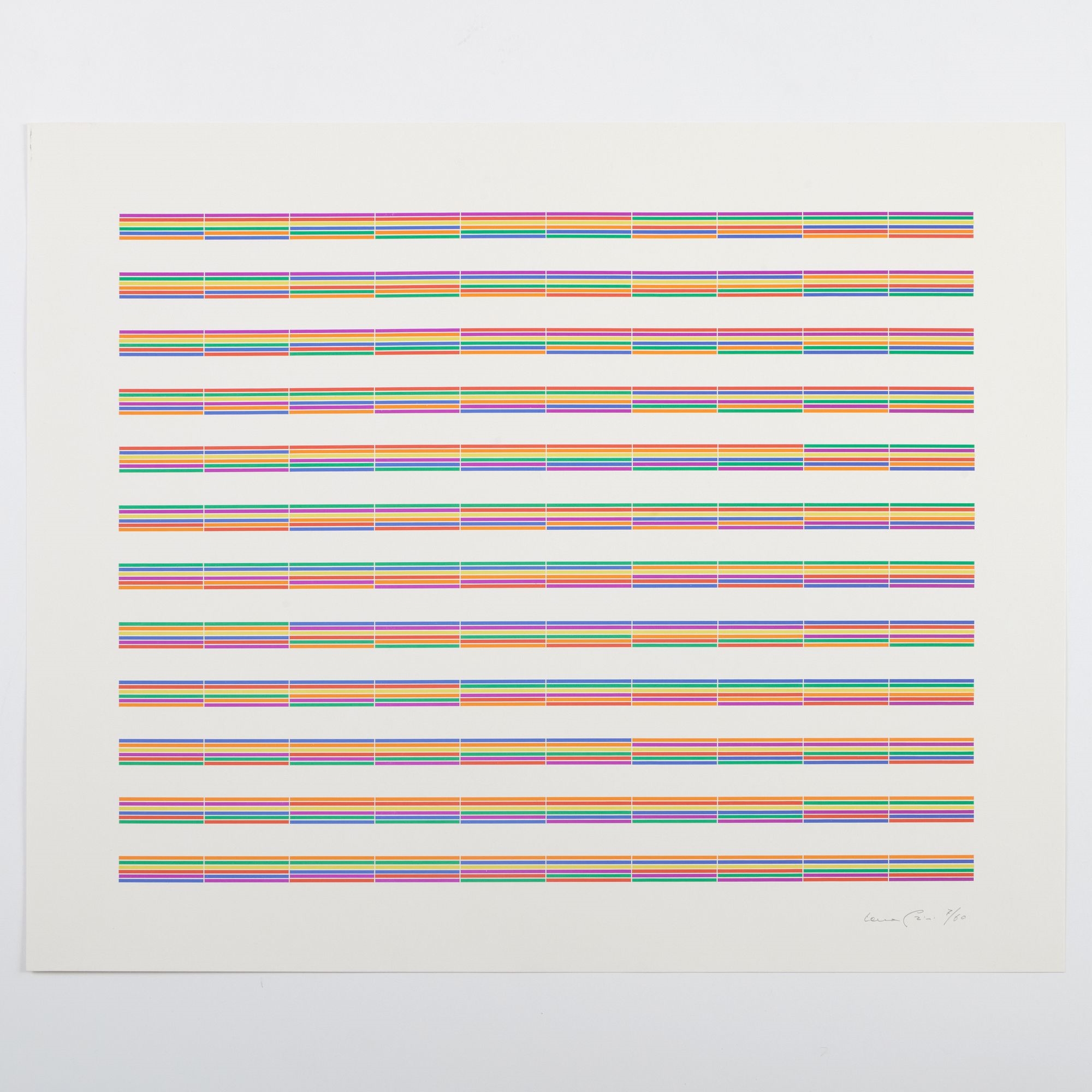 Artwork by Laura Grisi, Stripes, Made of lithographs in colors on smooth wove paper