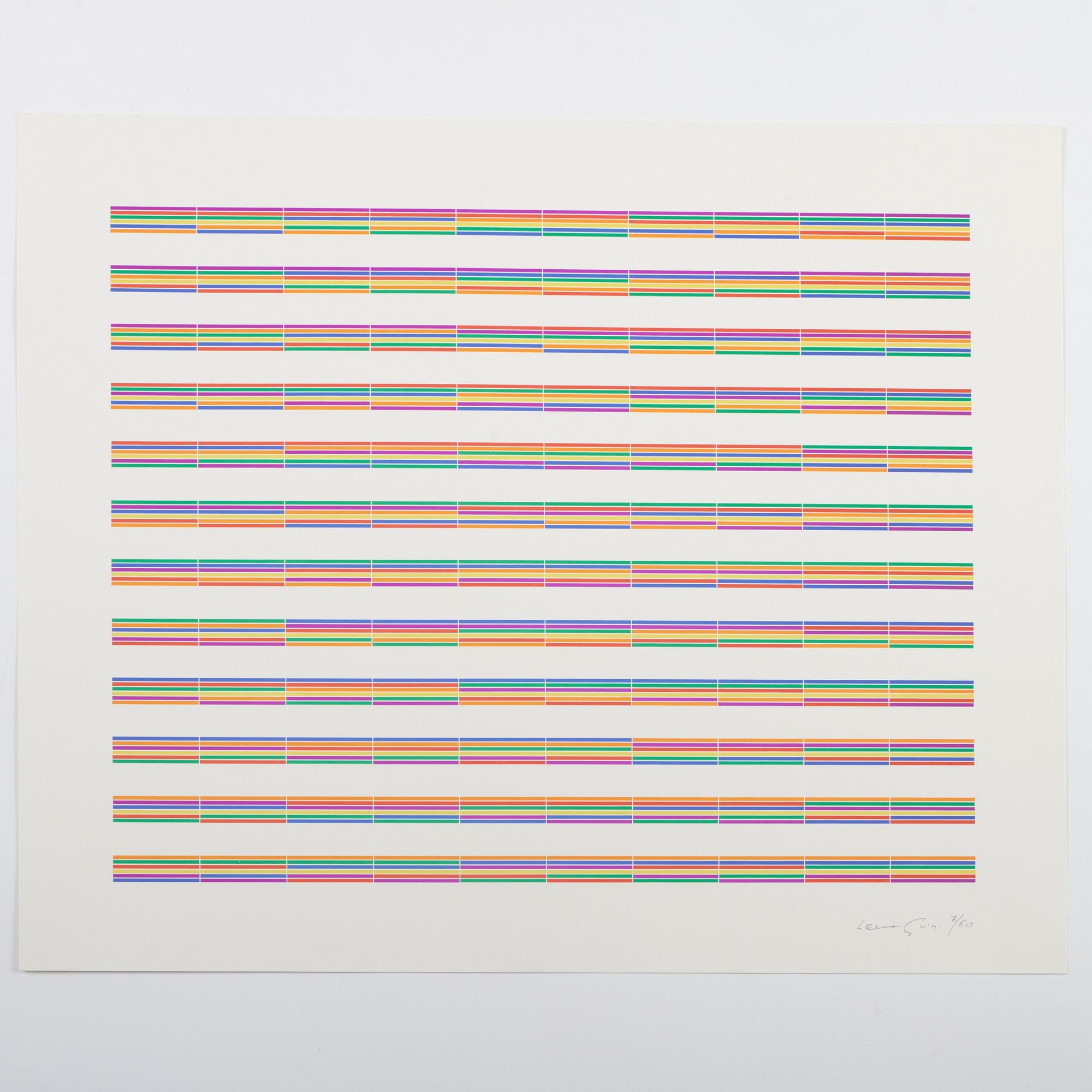 Artwork by Laura Grisi, Stripes, Made of lithographs in colors on smooth wove paper