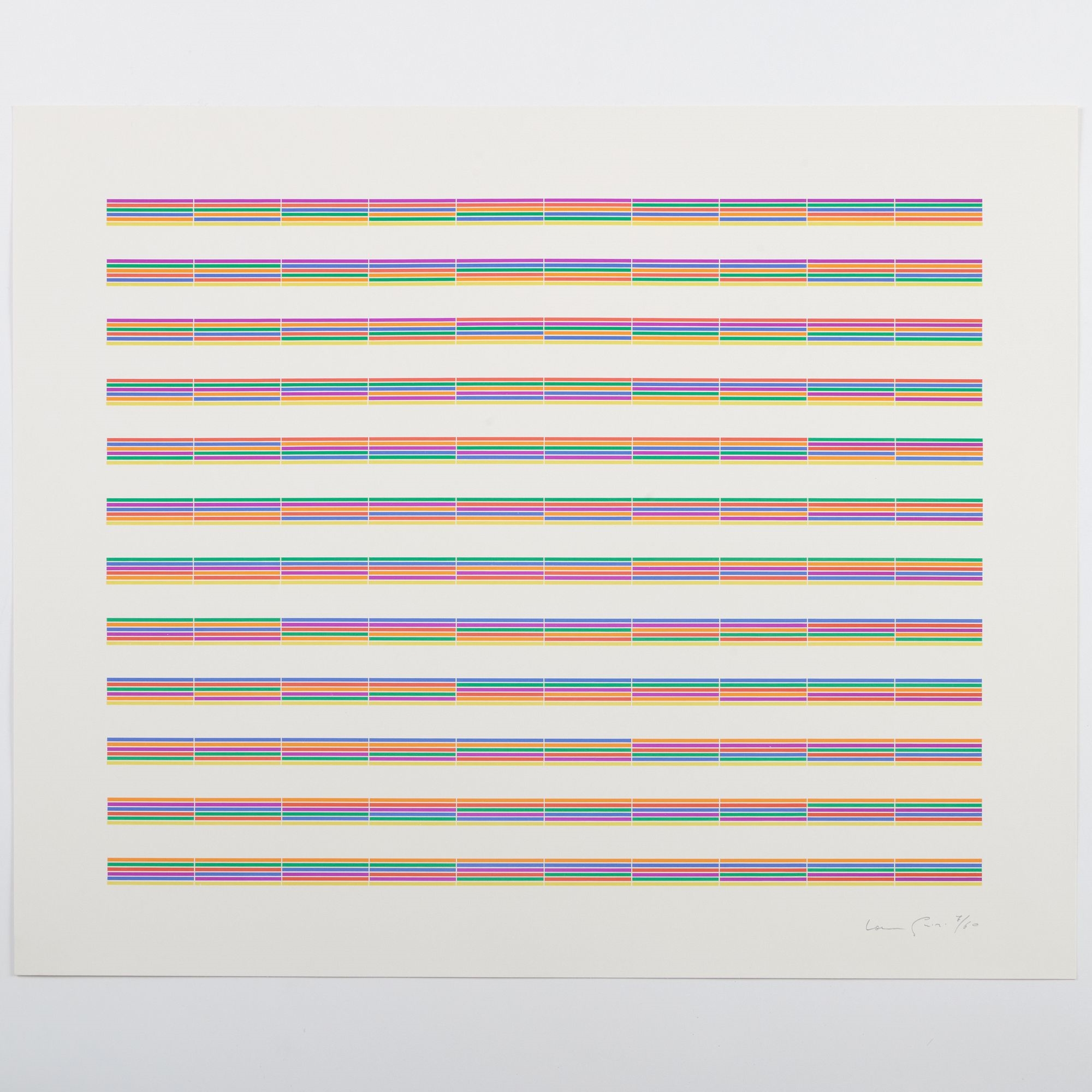 Artwork by Laura Grisi, Stripes, Made of lithographs in colors on smooth wove paper