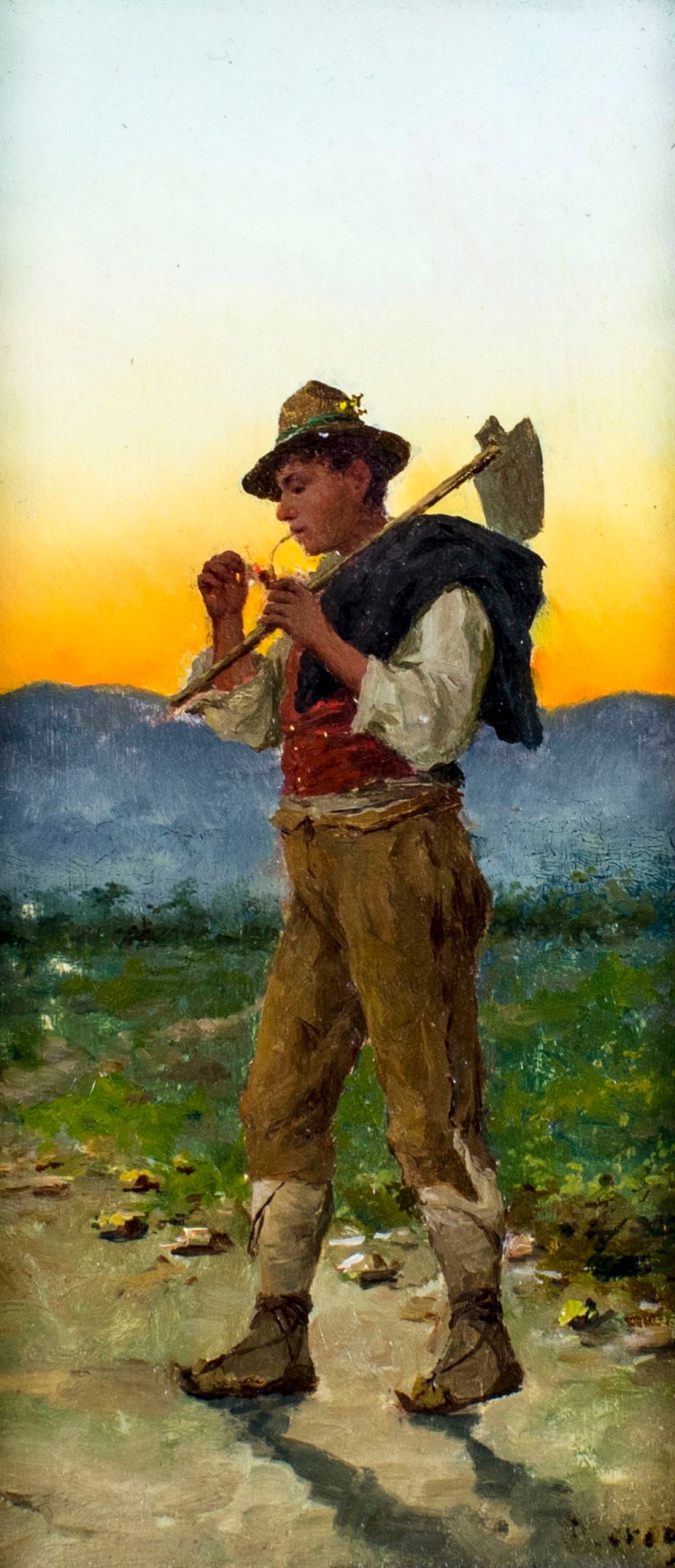 Vincenzo Loria | Italian Peasant Man with Pipe | MutualArt