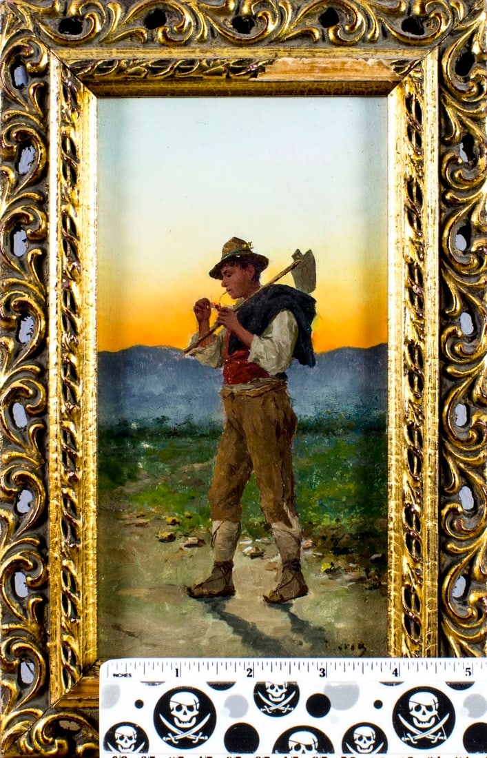 Vincenzo Loria | Italian Peasant Man with Pipe | MutualArt