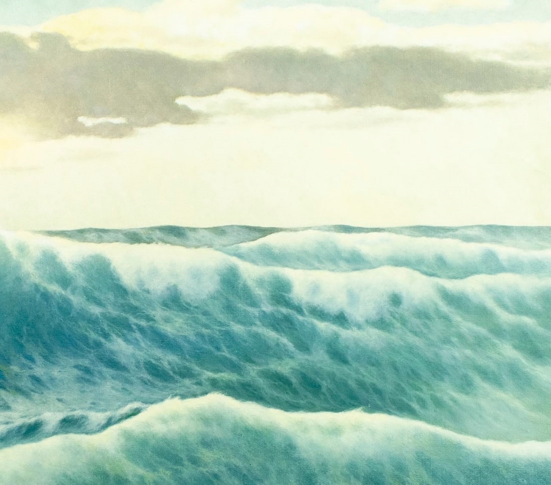 Artwork by Edouard Mandon, Seascape, Made of oil on canvas