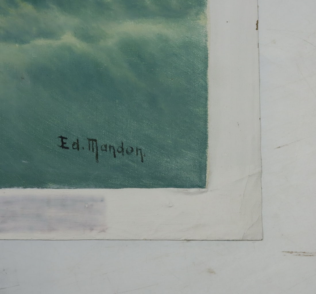 Artwork by Edouard Mandon, Seascape, Made of oil on canvas