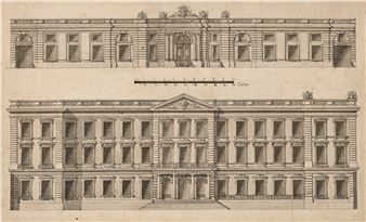 Projet pour le palais du gouverneur à Lyon aux armes des ducs de Villeroy (recto); Esquisse fragmentaire d'un vase (verso) - Jacques-Germain Soufflot