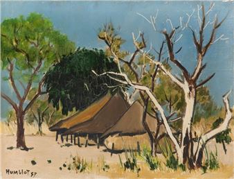 Dwellings in an African landscape - Robert Humblot
