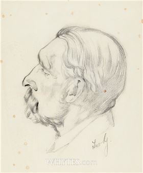Title : PORTRAIT OF DOUGLAS HYDE Frame dimensions : 17.5 by 16in. (44.5 by 40.6cm) Note : Alan Hobart died in 2021 and Mary three years later. His obituary in the Irish Times wrote - Patrick Tuohy