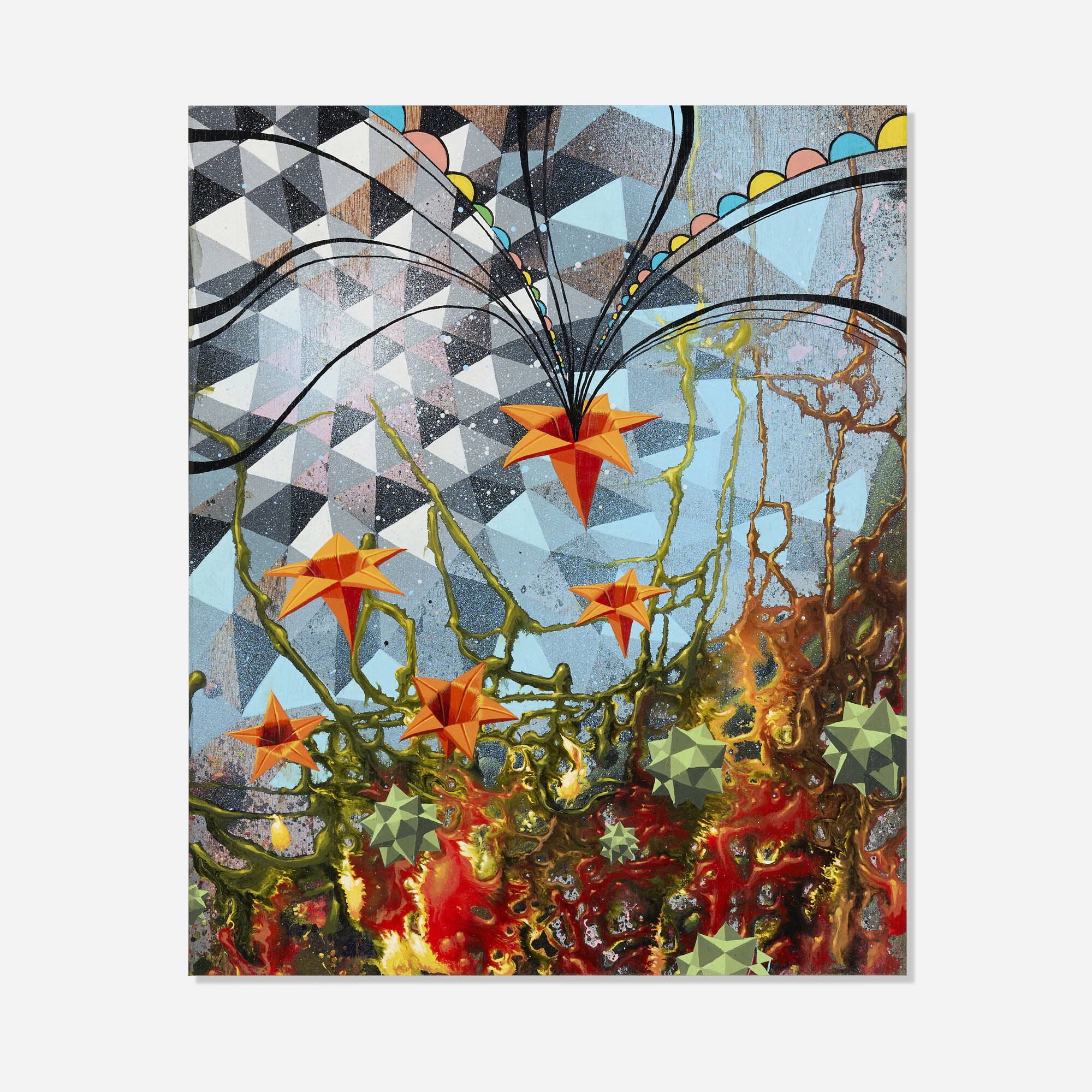 Artwork by Damon Soule, Timed Release, Made of acrylic and mixed media on panel